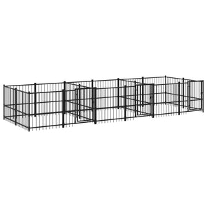 vidaXL Outdoor Dog Kennel Steel 11.26 m²