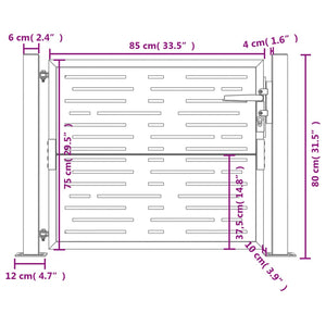 vidaXL Garden Gate Anthracite 105x80 cm Steel Square Design