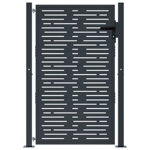 vidaXL Garden Gate Anthracite 105x130 cm Steel Square Design