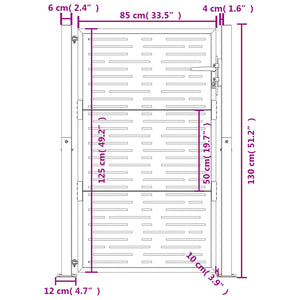 vidaXL Garden Gate Anthracite 105x130 cm Steel Square Design