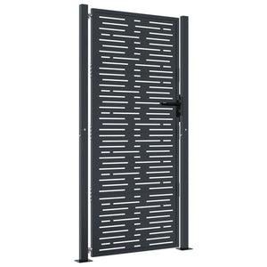 vidaXL Garden Gate Anthracite 105x180 cm Steel Square Design