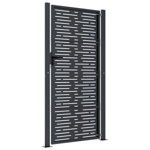 vidaXL Garden Gate Anthracite 105x180 cm Steel Square Design