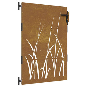 vidaXL Garden Gate 85x150 cm Corten Steel Grass Design