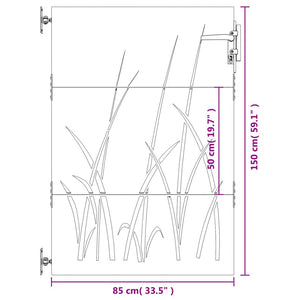 vidaXL Garden Gate 85x150 cm Corten Steel Grass Design