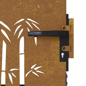 vidaXL Garden Gate 85x150 cm Corten Steel Bamboo Design