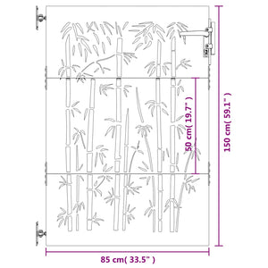 vidaXL Garden Gate 85x150 cm Corten Steel Bamboo Design