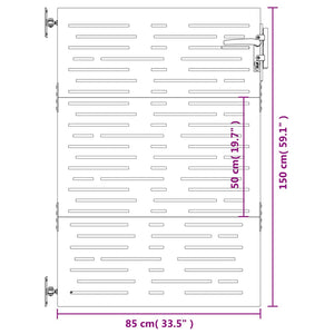vidaXL Garden Gate 85x150 cm Corten Steel Square Design