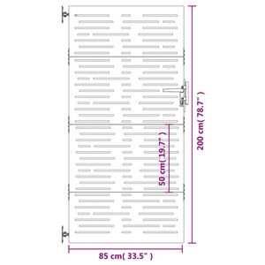 vidaXL Garden Gate 85x200 cm Corten Steel Square Design