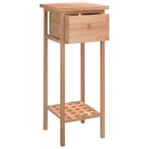 vidaXL Side Table with Drawer 25x25x60cm Solid Wood Walnut