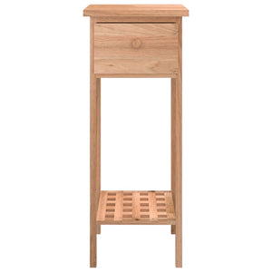 vidaXL Side Table with Drawer 25x25x60cm Solid Wood Walnut