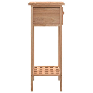 vidaXL Side Table with Drawer 25x25x60cm Solid Wood Walnut