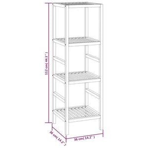 vidaXL Bathroom Shelf 36x36x112 cm Solid Wood Walnut