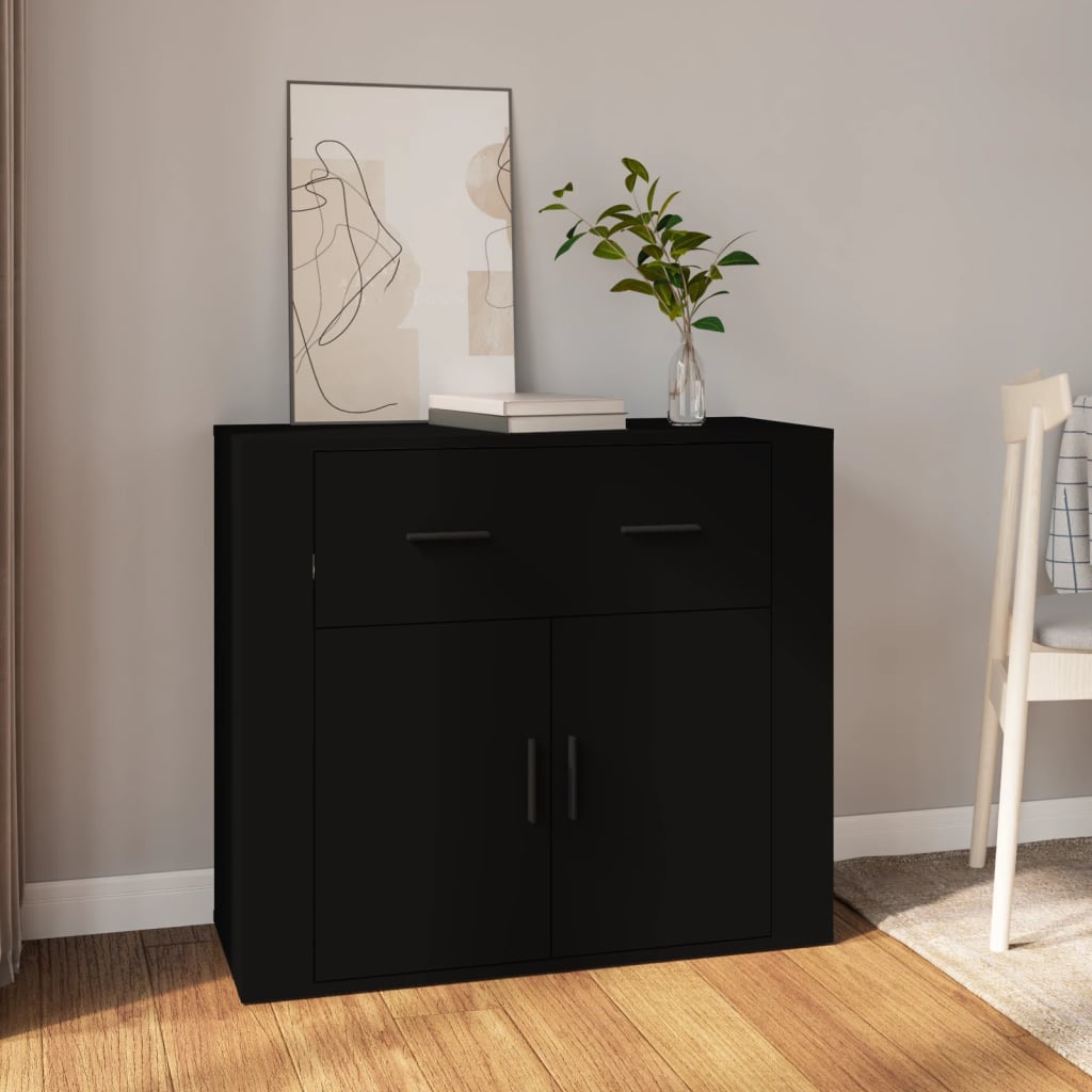 vidaXL Sideboard Black 80x33x70 cm Engineered Wood