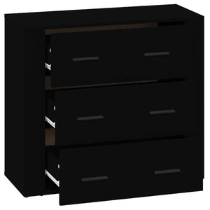 vidaXL Sideboard Black 80x33x70 cm Engineered Wood