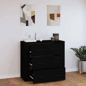 vidaXL Sideboard Black 80x33x70 cm Engineered Wood