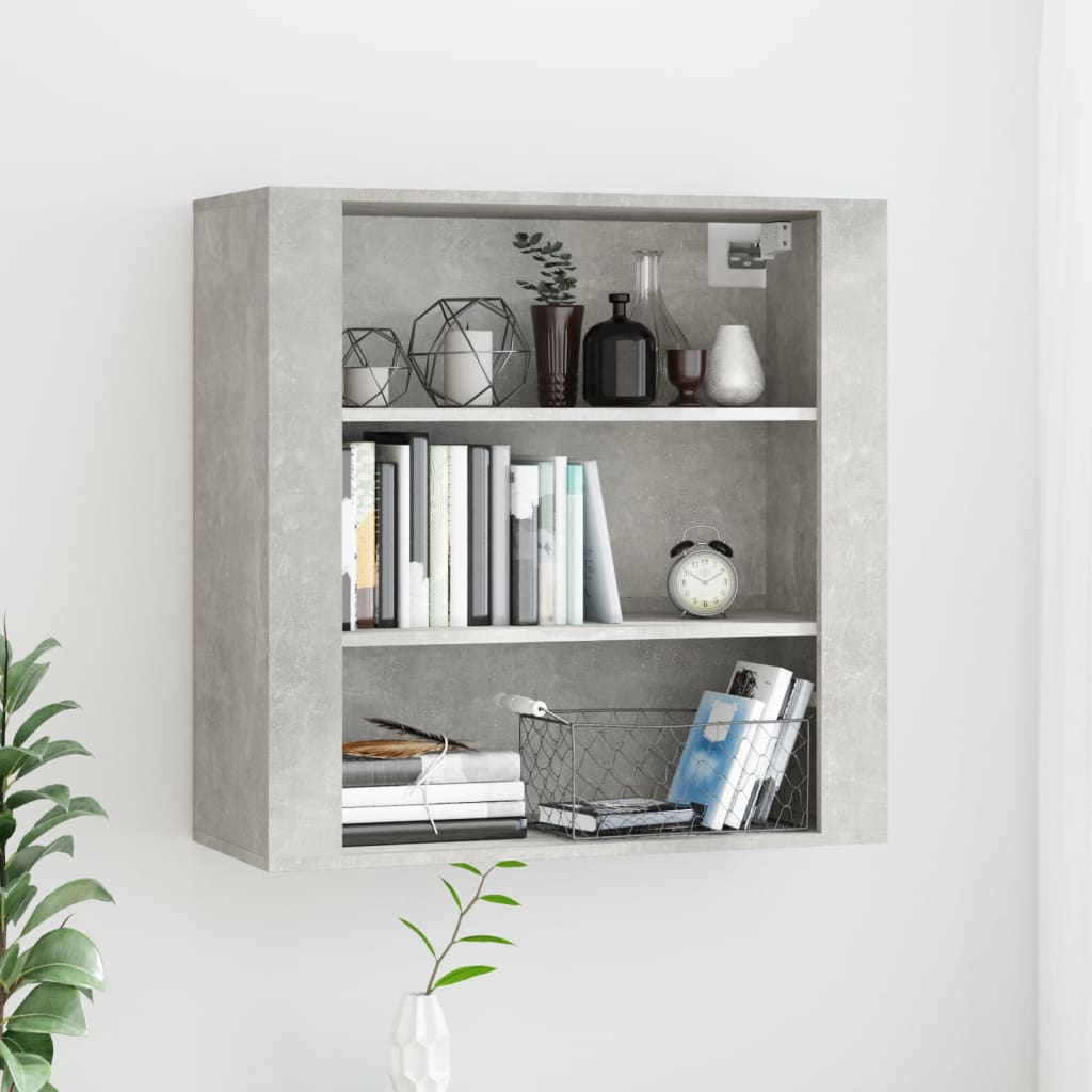 vidaXL Wall Cabinet Concrete Grey 80x33x80 cm Engineered Wood