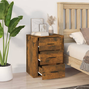 vidaXL Bedside Cabinet Smoked Oak 50x36x60 cm Engineered Wood