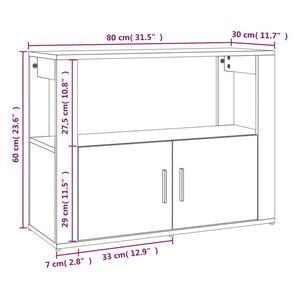 vidaXL Sideboard Grey Sonoma 80x30x60 cm Engineered Wood