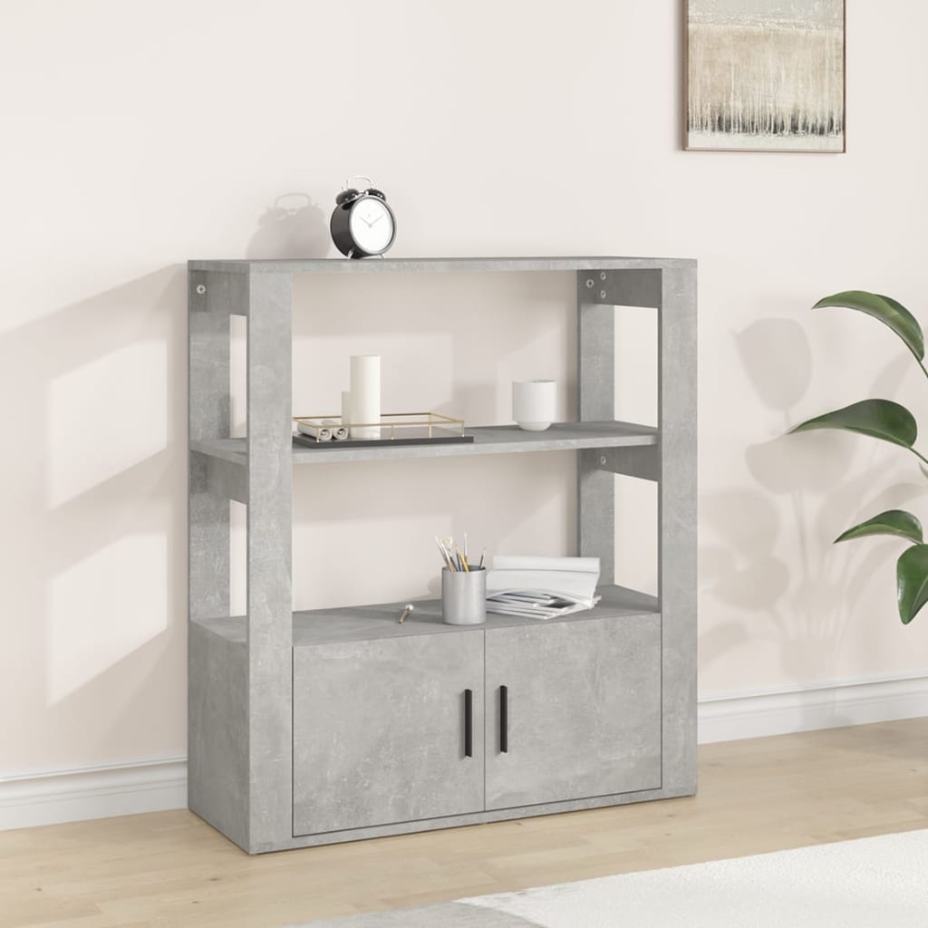 vidaXL Sideboard Concrete Grey 80x30x90 cm Engineered Wood