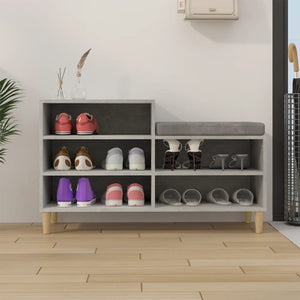 vidaXL Shoe Cabinet Concrete Grey 102x36x60 cm Engineered Wood