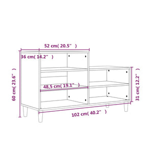 vidaXL Shoe Cabinet Concrete Grey 102x36x60 cm Engineered Wood