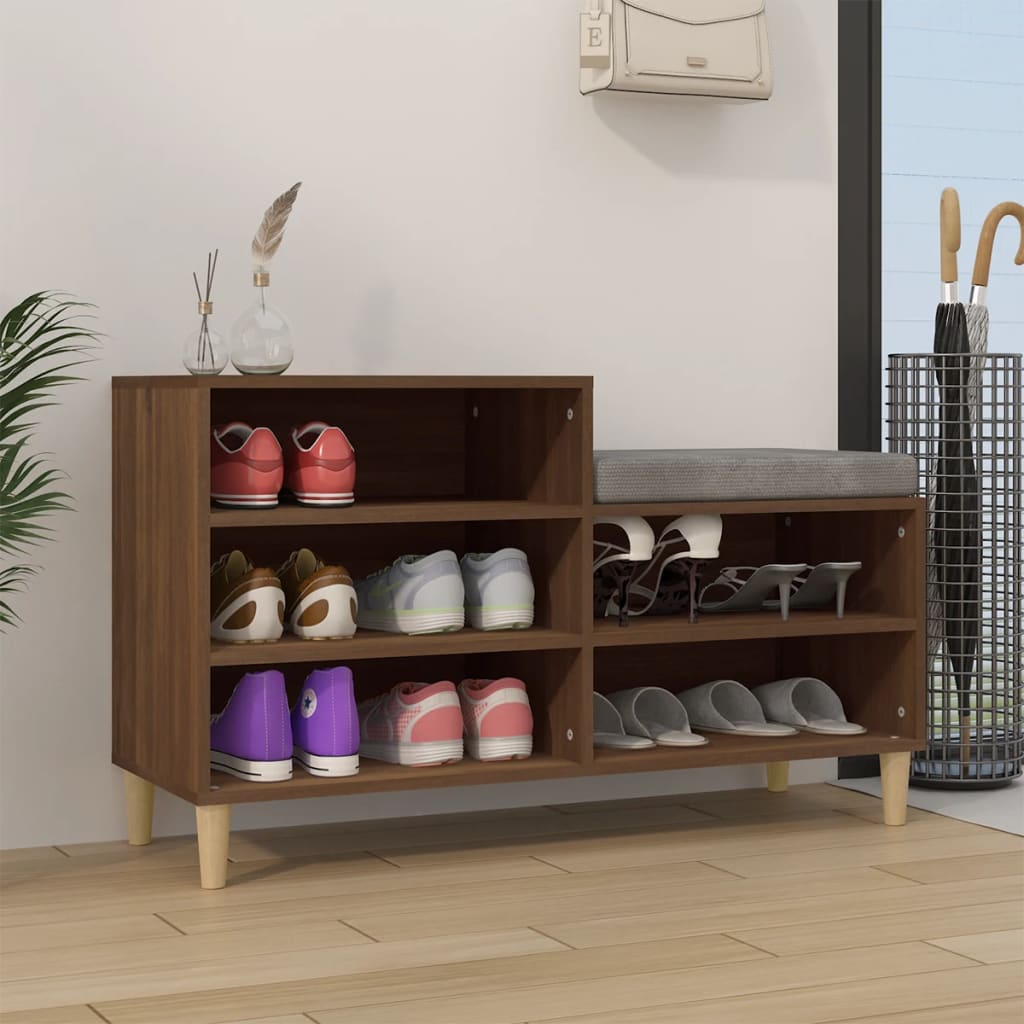 vidaXL Shoe Cabinet Brown Oak 102x36x60 cm Engineered Wood