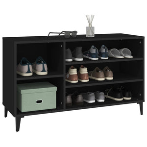 vidaXL Shoe Cabinet Black 102x36x60 cm Engineered Wood