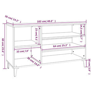 vidaXL Shoe Cabinet Black 102x36x60 cm Engineered Wood