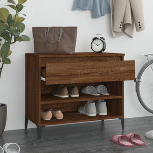 vidaXL Shoe Cabinet Smoked Oak 70x36x60 cm Engineered Wood