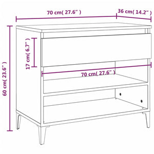 vidaXL Shoe Cabinet Smoked Oak 70x36x60 cm Engineered Wood