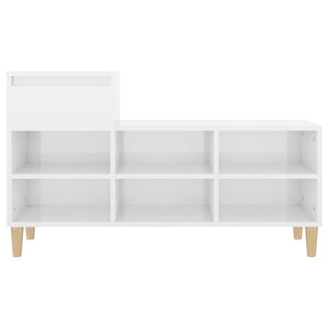 vidaXL Shoe Cabinet High Gloss White 102x36x60 cm Engineered Wood