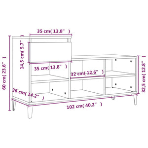 vidaXL Shoe Cabinet High Gloss White 102x36x60 cm Engineered Wood