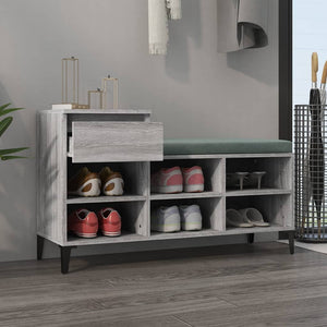 vidaXL Shoe Cabinet Grey Sonoma 102x36x60 cm Engineered Wood