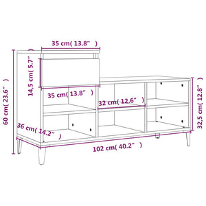 vidaXL Shoe Cabinet Grey Sonoma 102x36x60 cm Engineered Wood