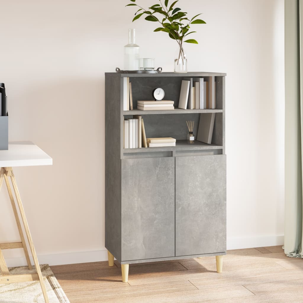 vidaXL Highboard Concrete Grey 60x36x110 cm Engineered Wood