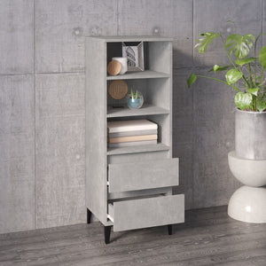 vidaXL Highboard Concrete Grey 40x36x110 cm Engineered Wood