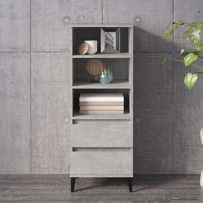 vidaXL Highboard Concrete Grey 40x36x110 cm Engineered Wood