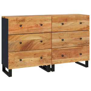 vidaXL Sideboards 2 pcs 60x33x75 cm Solid Wood Acacia