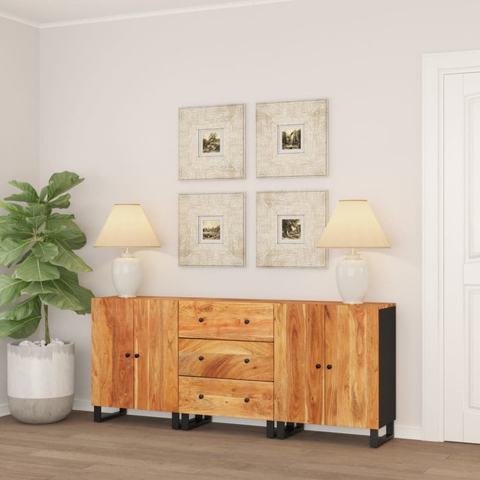 vidaXL 3 Piece Sideboards Solid Wood Acacia