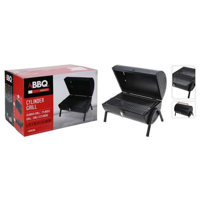 ProGarden BBQ Grill Cylinder Shape Matte Black