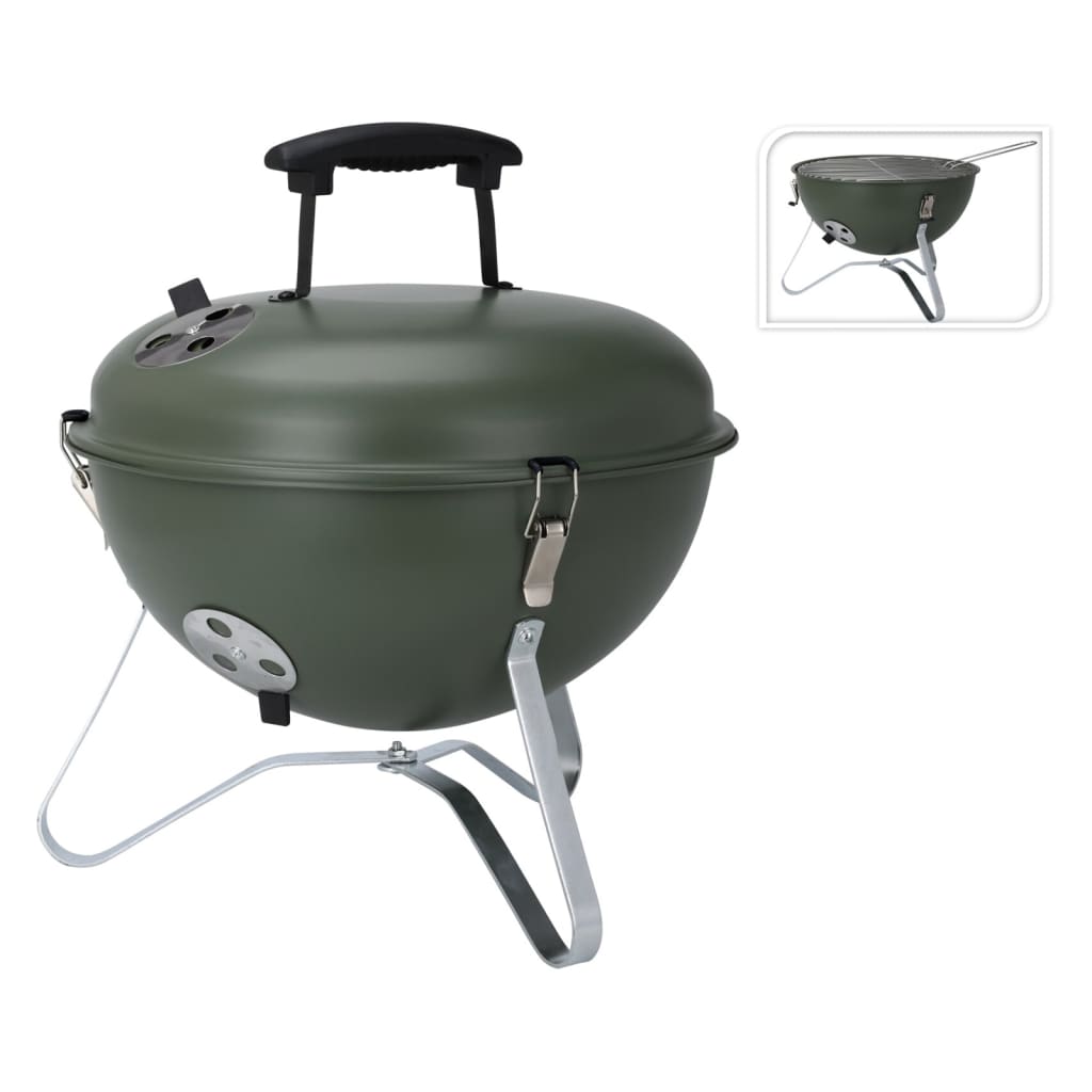 ProGarden BBQ Grill Ball Shape 37 cm Olive Green