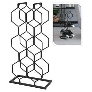 Home&Styling Wine Rack for 8 Bottles Metal Black