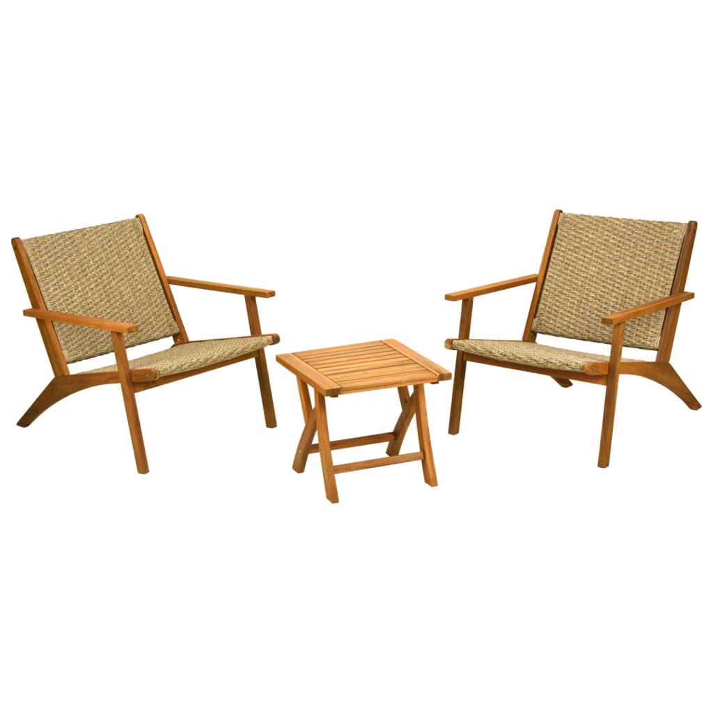 ProGarden 3 Piece Balcony Furniture Set Acacia Wood Natural