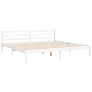 vidaXL Bed Frame without Mattress White Super King Size Solid Wood