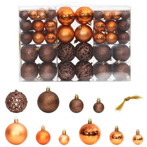 vidaXL Christmas Baubles 100 pcs Brown 3 / 4 / 6 cm