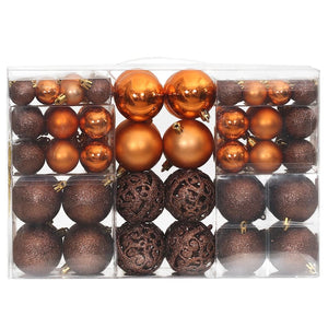 vidaXL Christmas Baubles 100 pcs Brown 3 / 4 / 6 cm