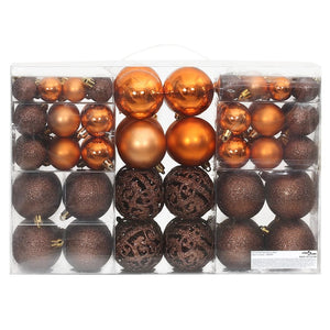 vidaXL Christmas Baubles 100 pcs Brown 3 / 4 / 6 cm