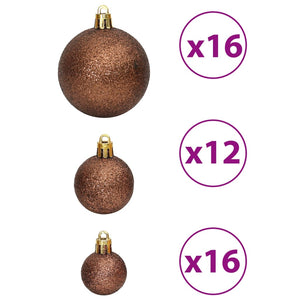 vidaXL Christmas Baubles 100 pcs Brown 3 / 4 / 6 cm