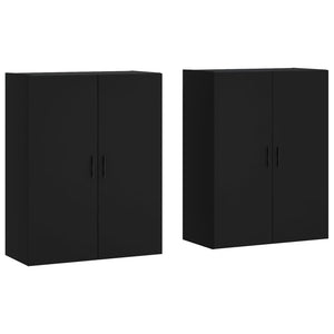 vidaXL Wall Mounted Cabinets 2 pcs Black 69.5x34x90 cm