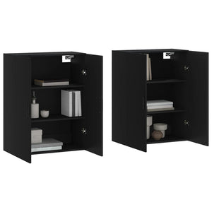 vidaXL Wall Mounted Cabinets 2 pcs Black 69.5x34x90 cm